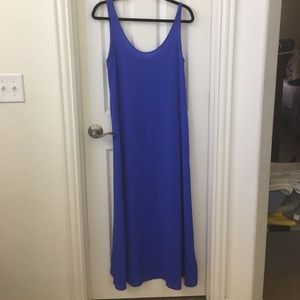 Jcrew 100% silk maxi dress in cobalt blue